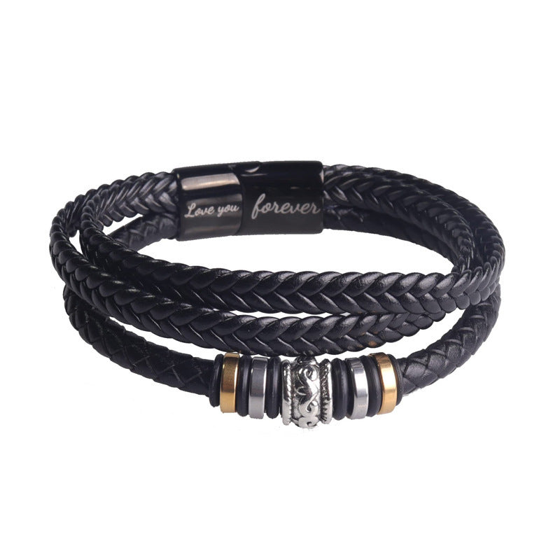 Handmade three-layer woven leather bracelet with wind style™️